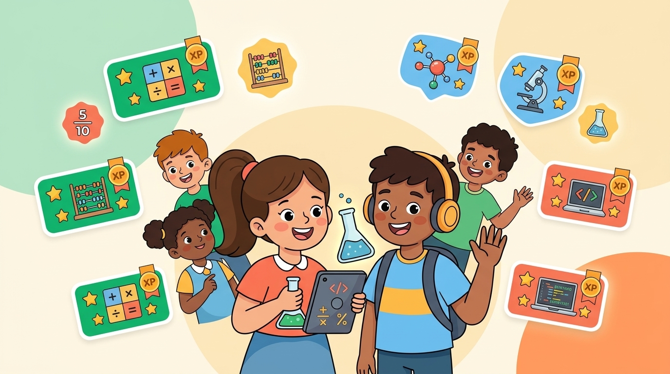 DunoSteps students learning science, math, and coding together